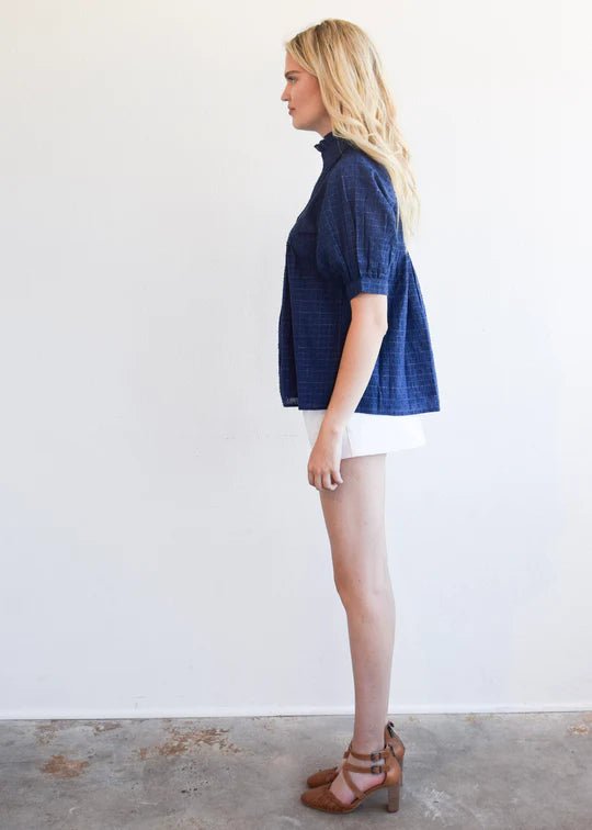 Never A Wallflower High Neck Top - Capri by Sunset & Co.