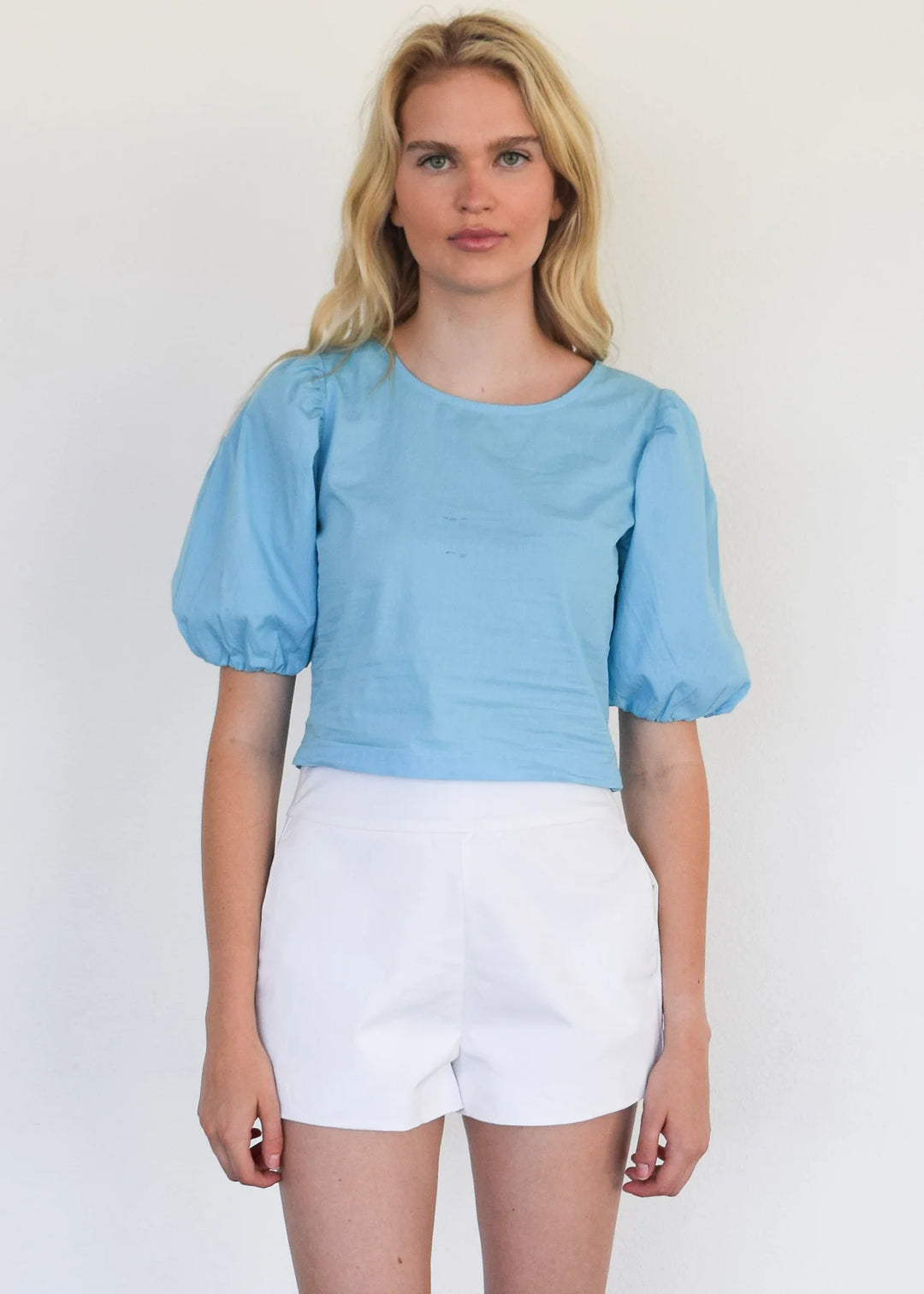 Never A Wallflower Puff Sleeve Top - Capri by Sunset & Co.