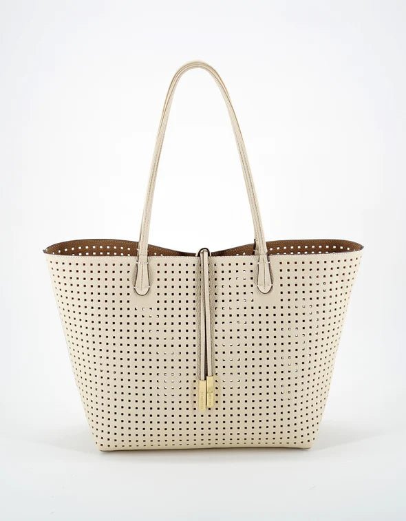 Remi/Reid Departure Perforated Square Tote - Capri by Sunset & Co.