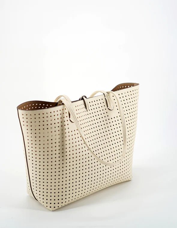 Remi/Reid Departure Perforated Square Tote - Capri by Sunset & Co.