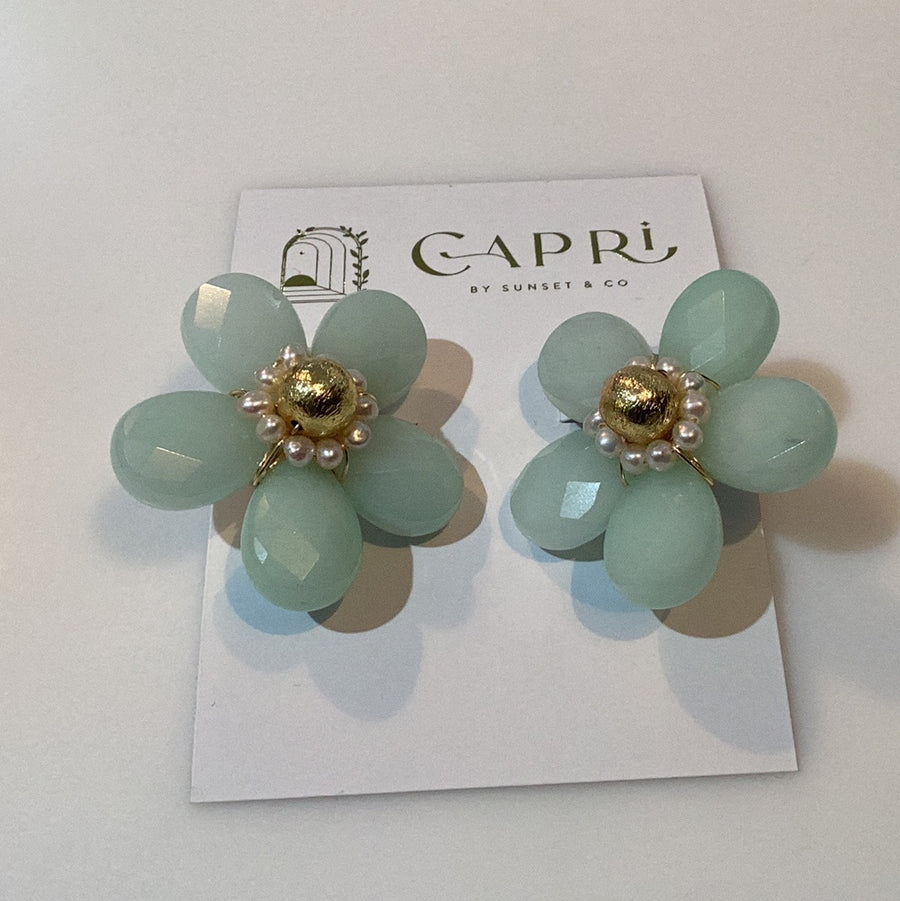Flower Earrings - Mint