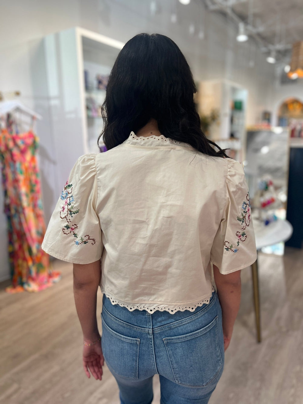 Moon River Short Sleeve Front Tie Top - Capri by Sunset & Co.