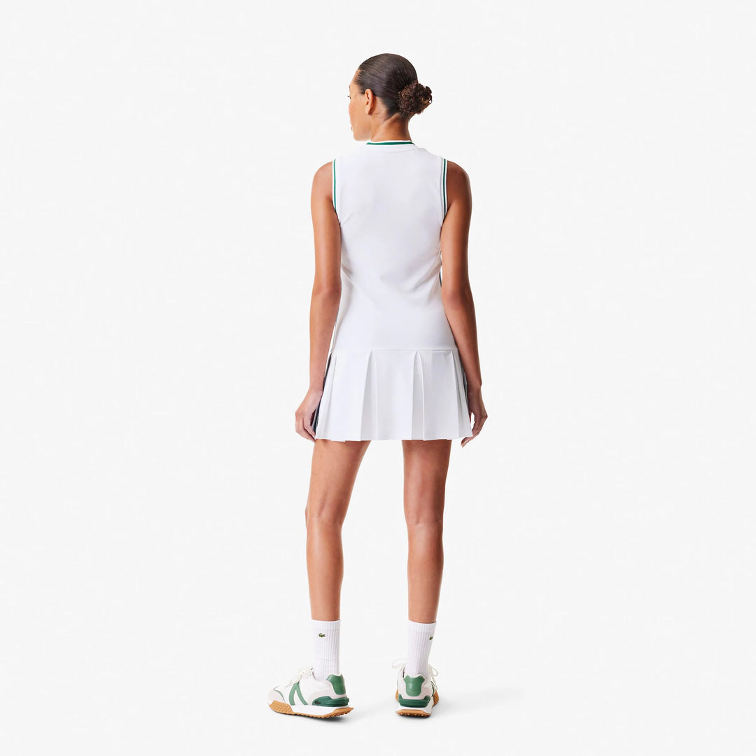 Lacoste Tennis Dress with Removable Piqué Shorts - White