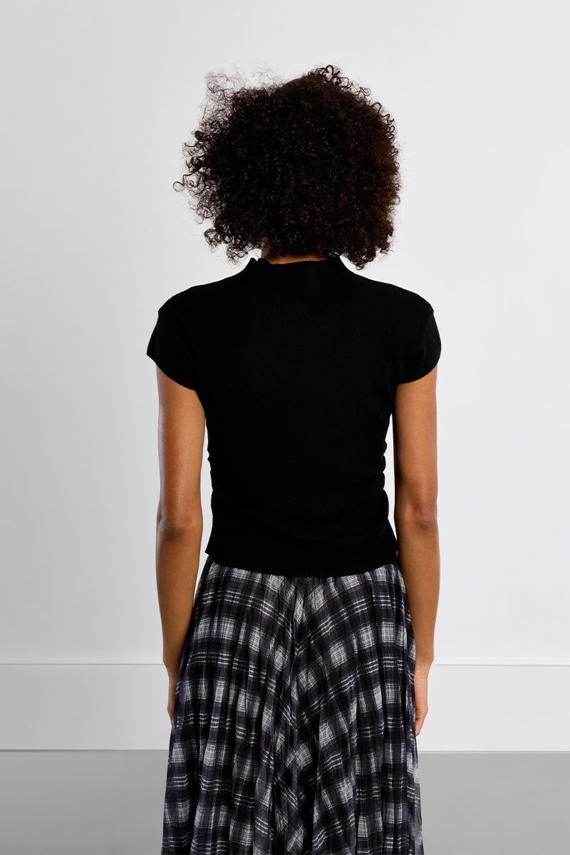 Molly Bracken Mock Neck Short Sleeve Top - Capri by Sunset & Co.