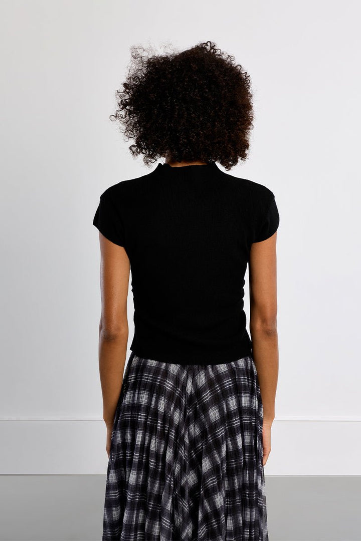 Molly Bracken Mock Neck Short Sleeve Top - Capri by Sunset & Co.