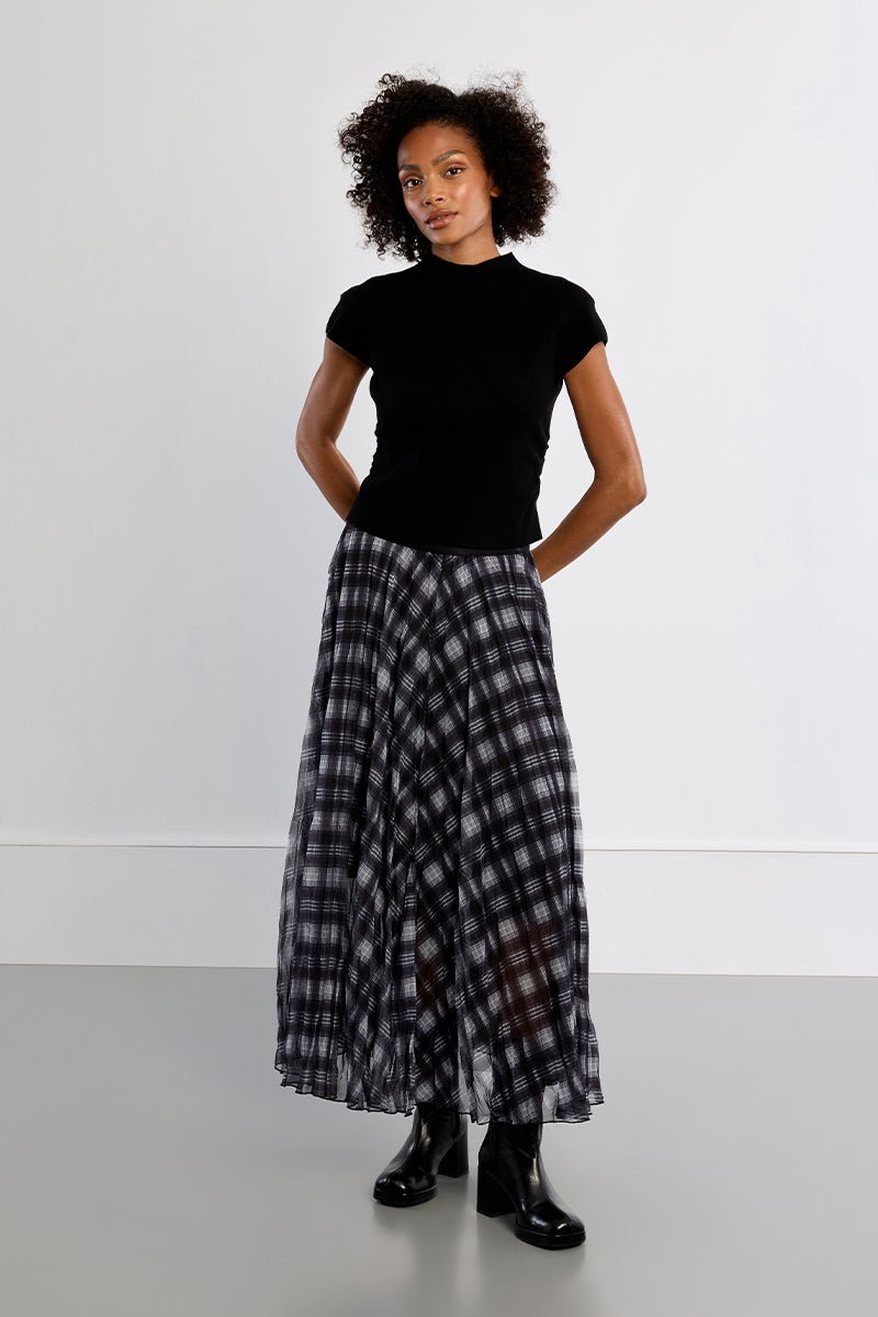Molly Bracken Mock Neck Short Sleeve Top - Capri by Sunset & Co.