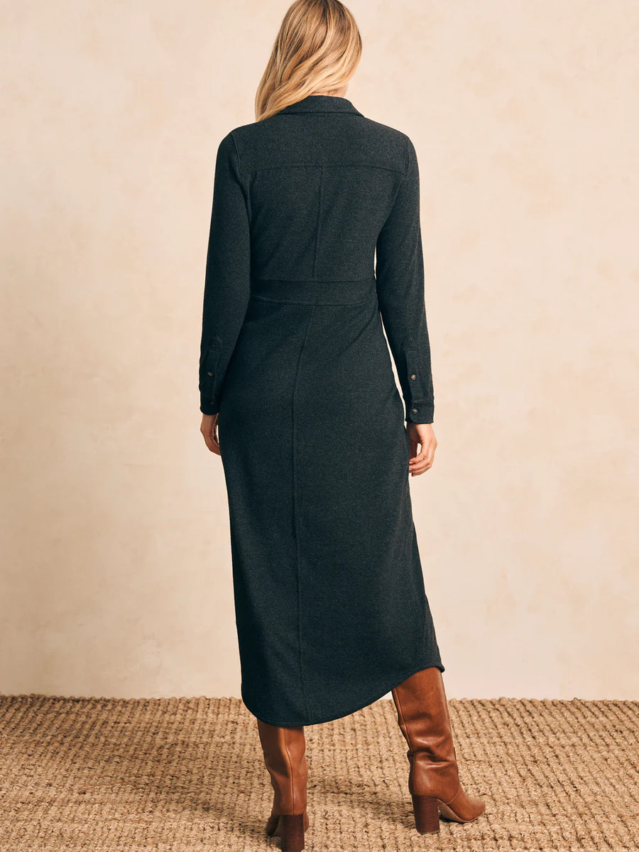 Legend Sweater Maxi Dress - Heathered Black Twill
