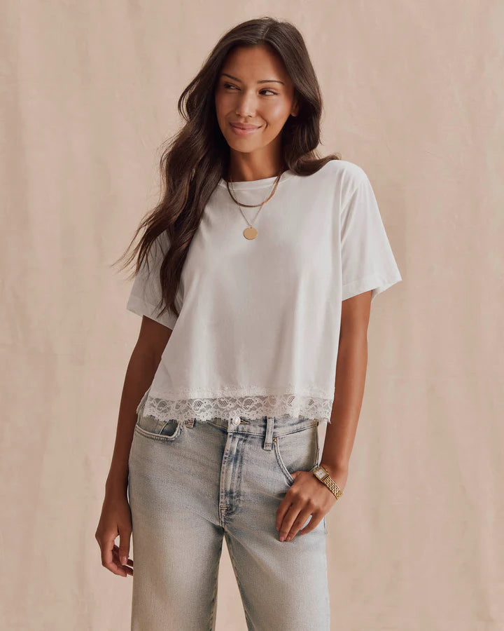 Splendid Lainey Lace Trim Tee