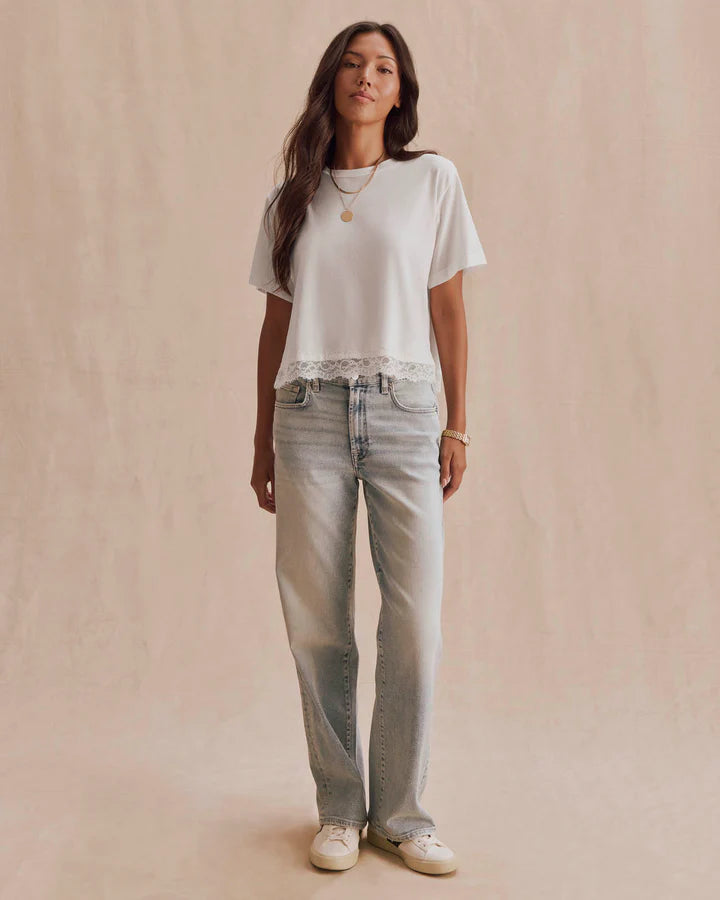 Splendid Lainey Lace Trim Tee