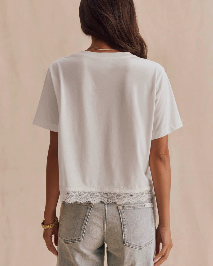 Splendid Lainey Lace Trim Tee