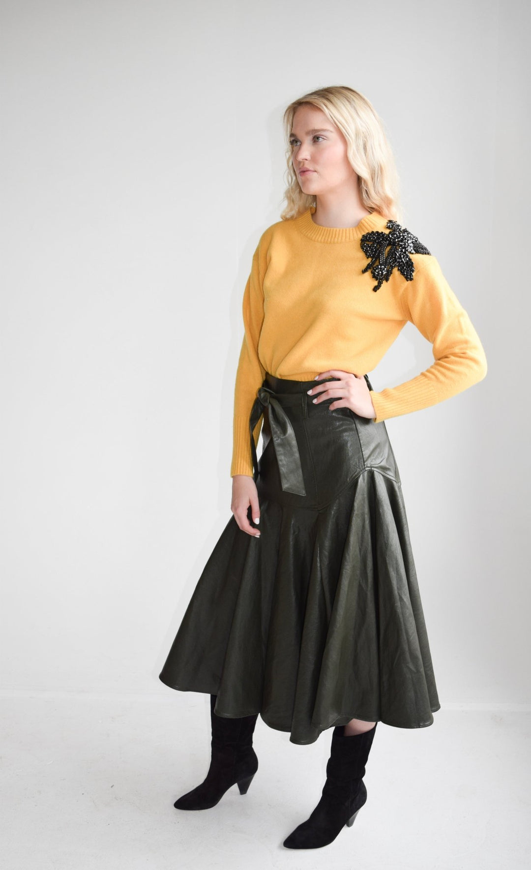 Never A Wallflower Prairie Midi Skirt - Capri by Sunset & Co.