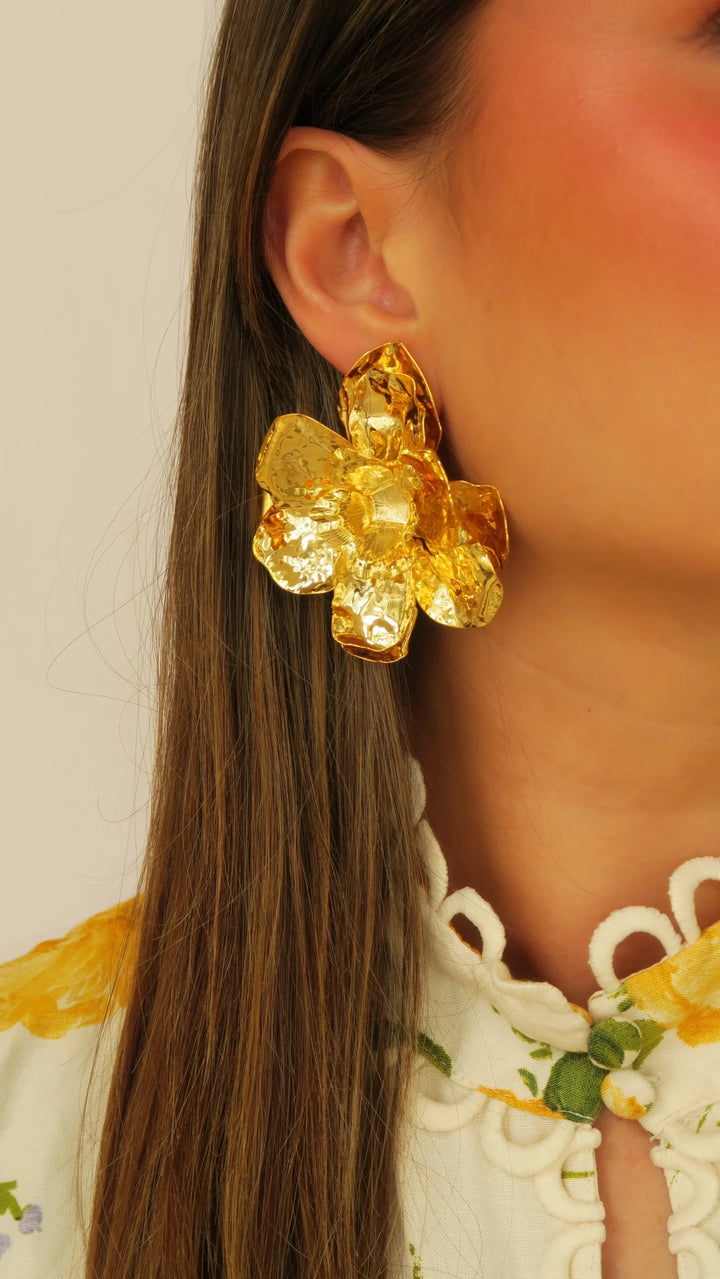 Accessory Concierge Metallic Bloom Earrings - Capri by Sunset & Co.