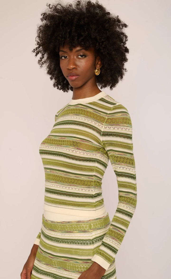 Love the Label Andrea Space Dyed Knit Top - Capri by Sunset & Co.
