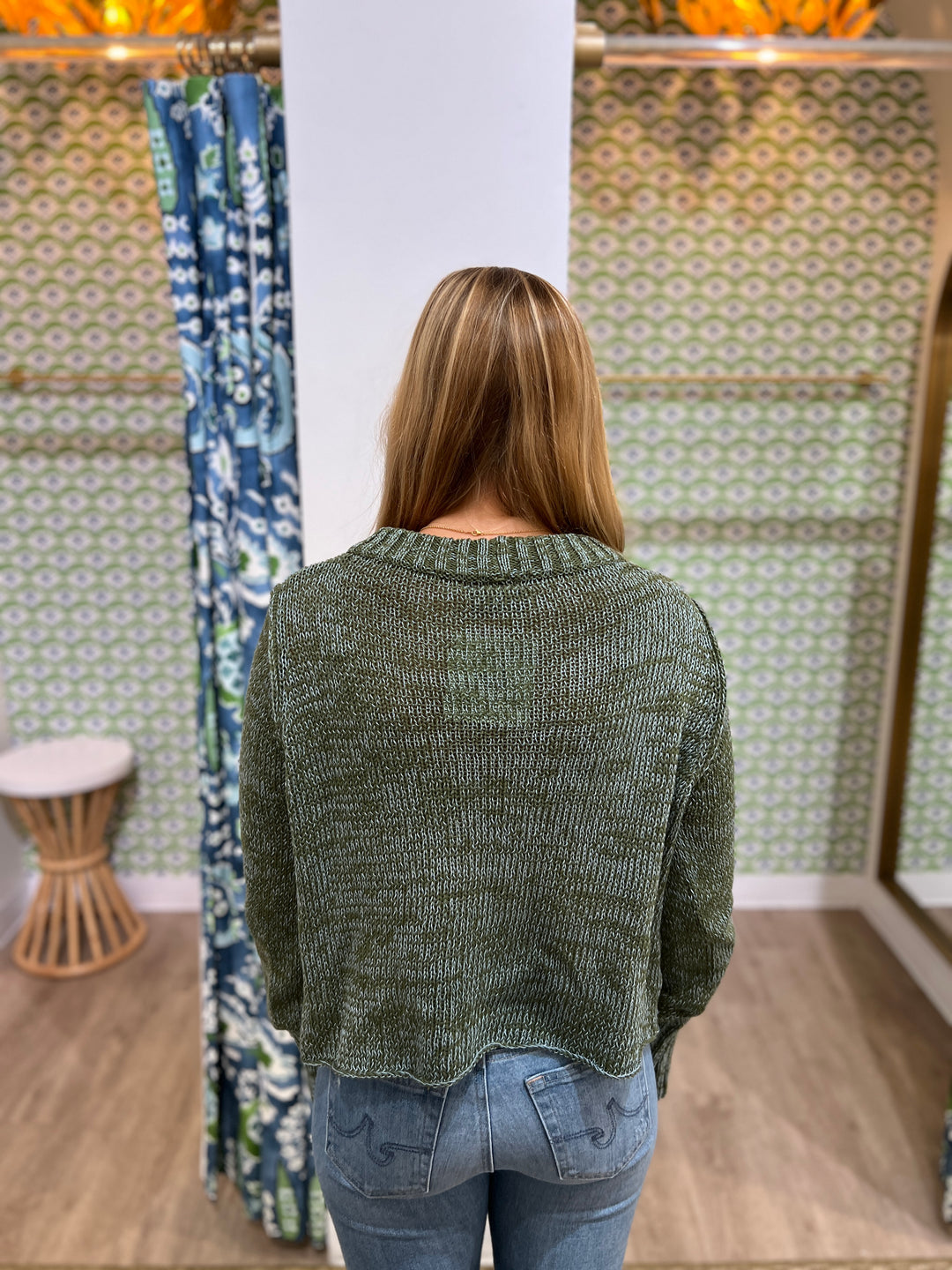 Wooden Ships Harper Cropped Crew Sweater