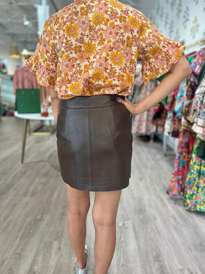 Karina Grimaldi Lara Mini Leather Skirt - Capri by Sunset & Co.