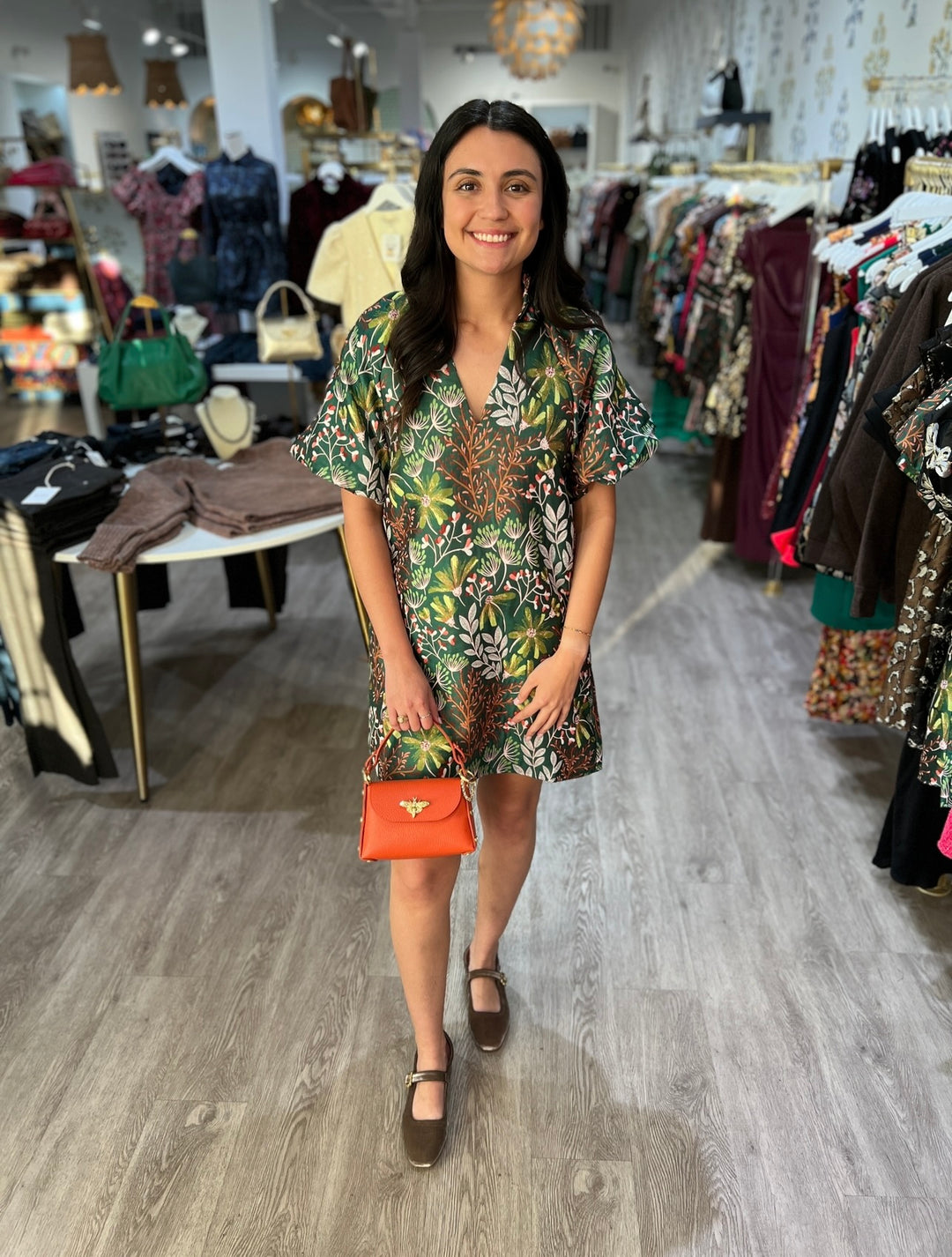 THML Puff Sleeve Floral Dress - Capri by Sunset & Co.