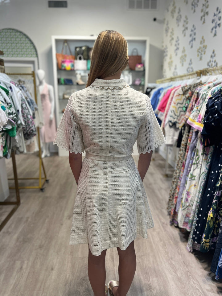Current Air Button Up Eyelet Dress - Capri by Sunset & Co.