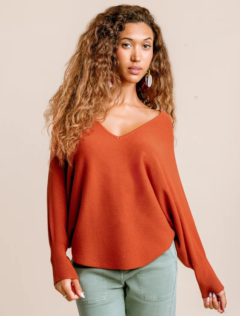 KERISMA Ryu V Neck Knit Top - Capri by Sunset & Co.