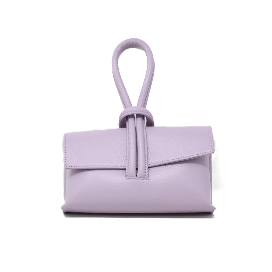 Leather Wristlet Bag - Lilac