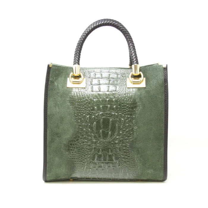 Leather Portfolio Bag - Olive
