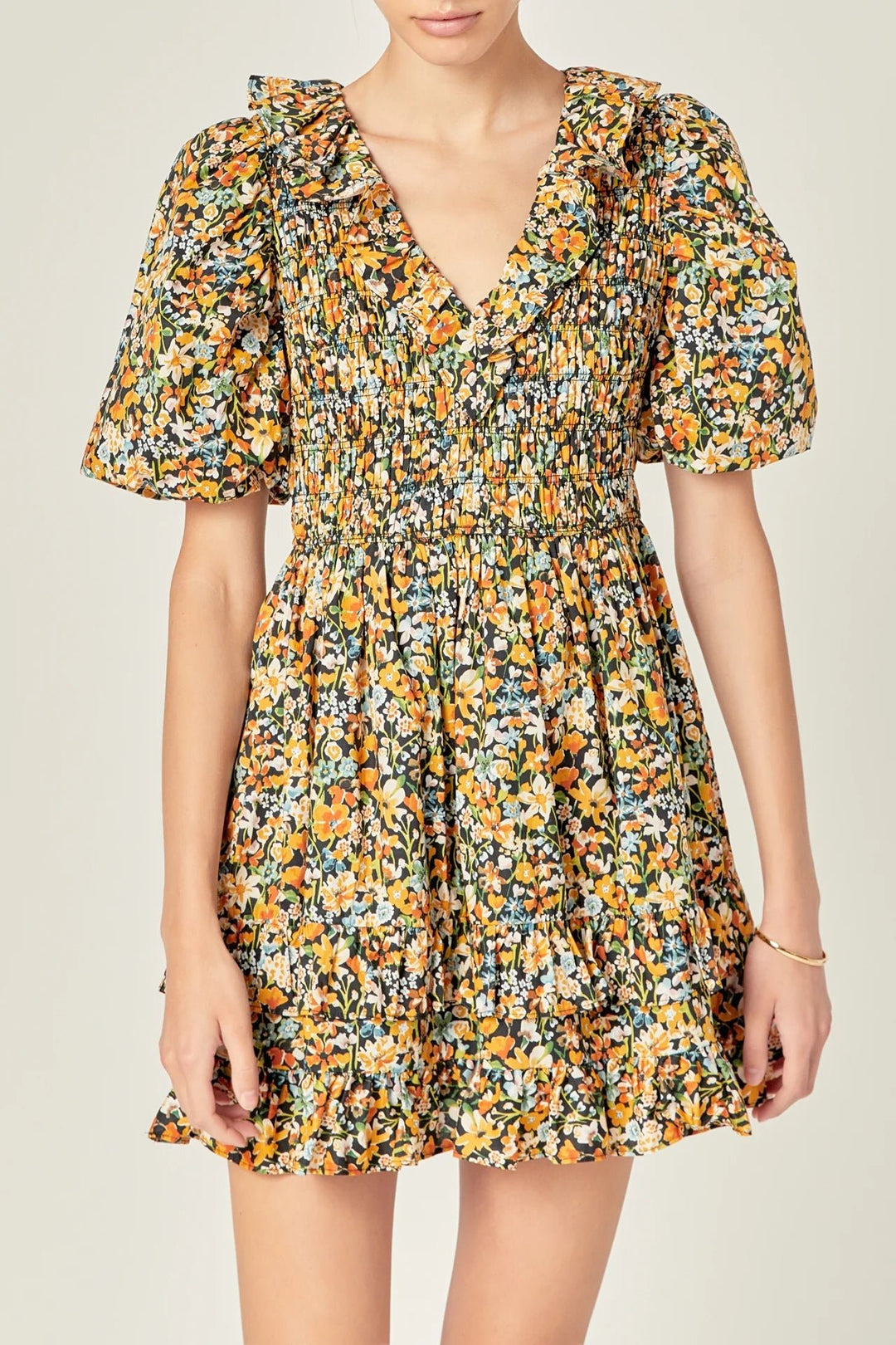 English Factory Plunge Mini Dress - Capri by Sunset & Co.