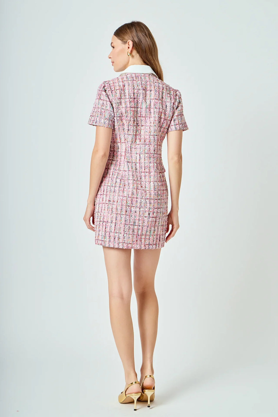 Endless Rose Tweed Short Sleeve Dress - Capri by Sunset & Co.