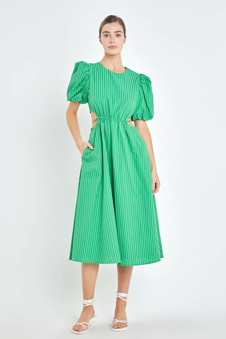 English Factory Striped Cutout Maxi Dress - Capri by Sunset & Co.