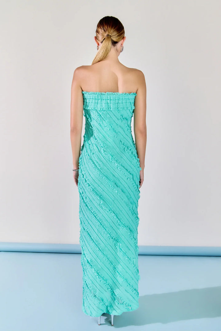 Endless Rose Juliette Strapless Ruffled Maxi Dress - Capri by Sunset & Co.