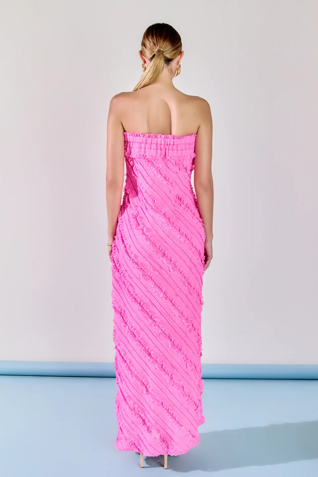 Endless Rose Juliette Strapless Ruffled Maxi Dress - Capri by Sunset & Co.