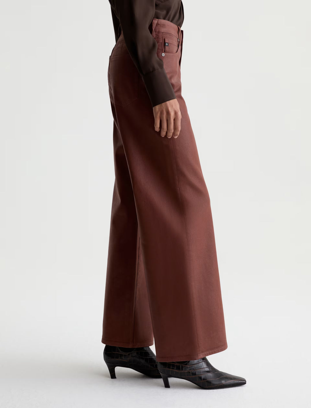 AG Jeans Saige Wide Leg Coated Jean