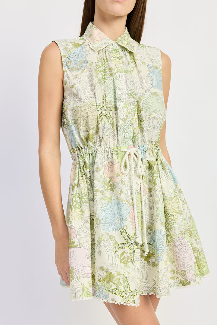 En Saison Blair Mini Shirt Dress - Capri by Sunset & Co.