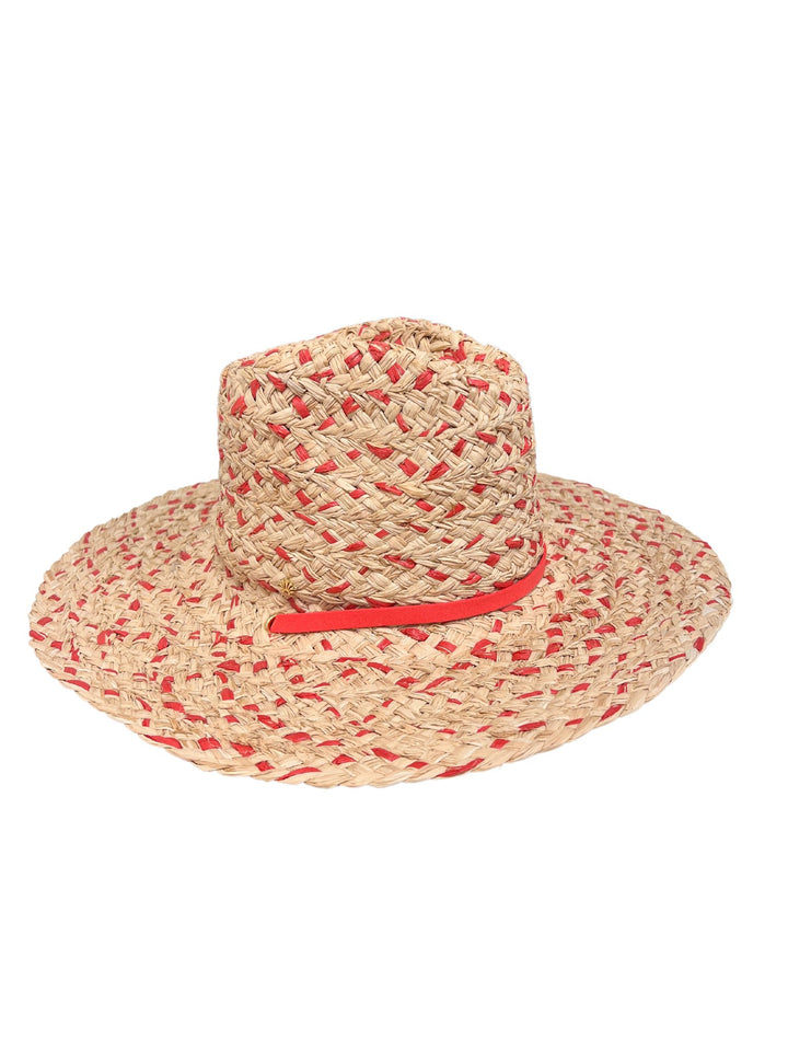 Lele Sadoughi Tina Two - Tone Straw Hat - Scarlet - Capri by Sunset & Co.