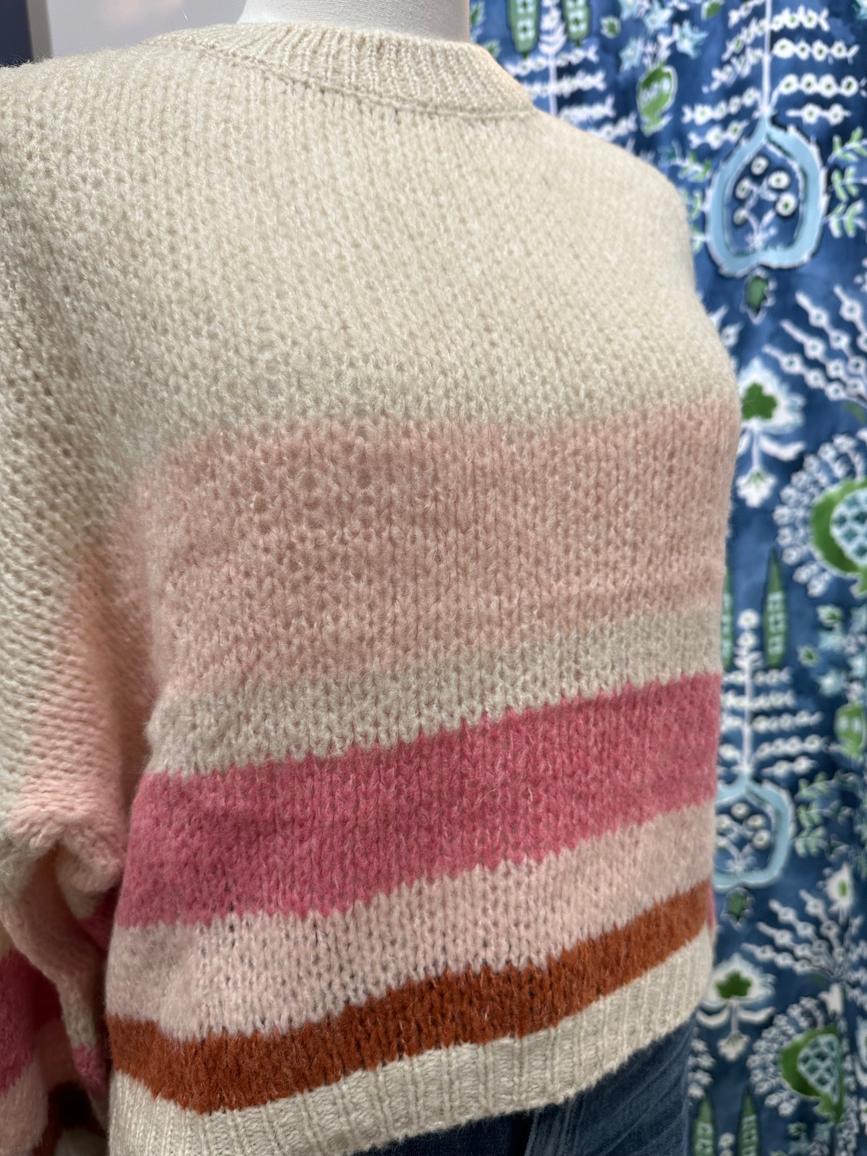 Pisa Stripe Crewneck Sweater - Buttercream & Rogue