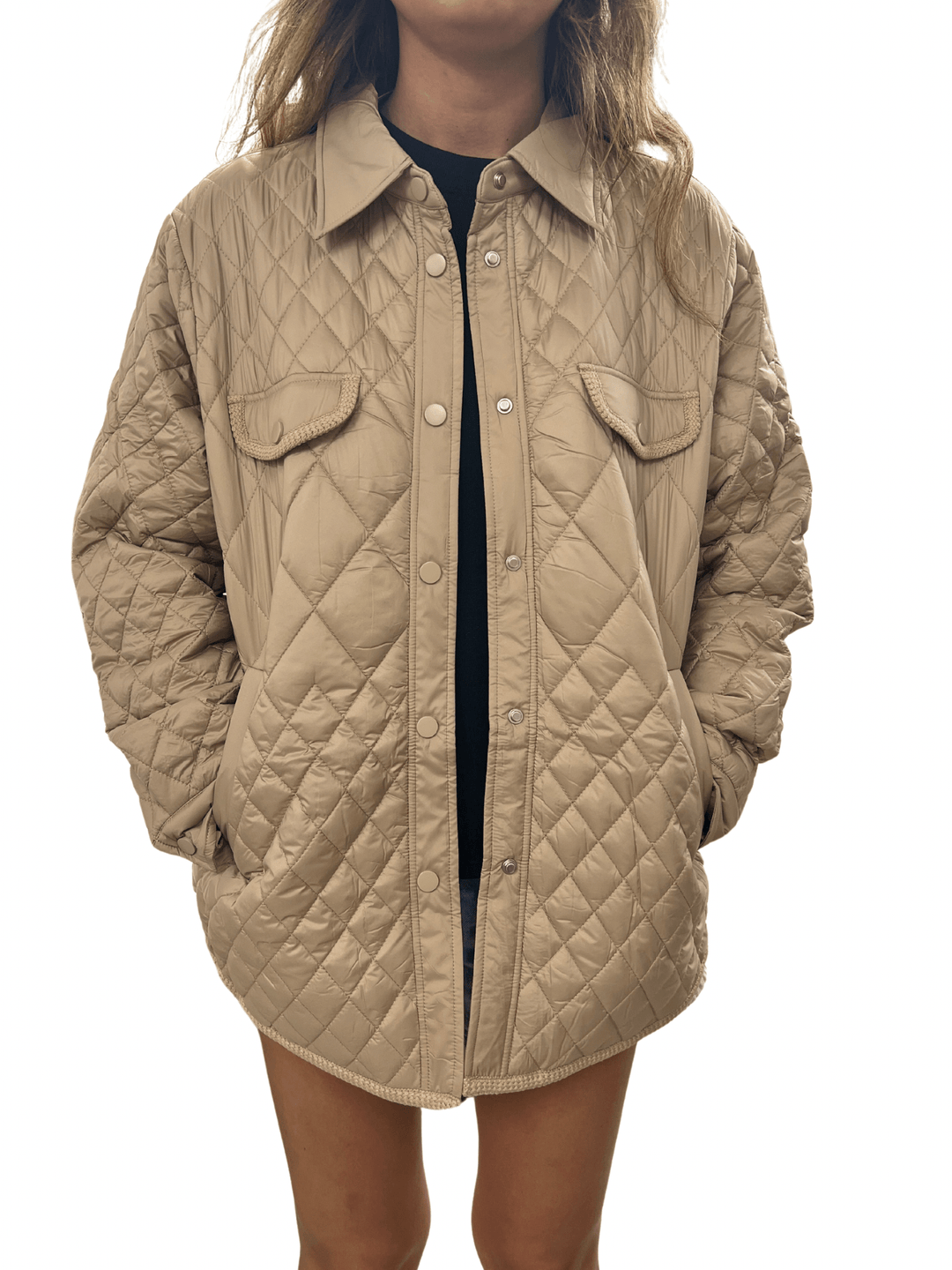 Current Air Diamond Quilted Jacket - Capri by Sunset & Co.