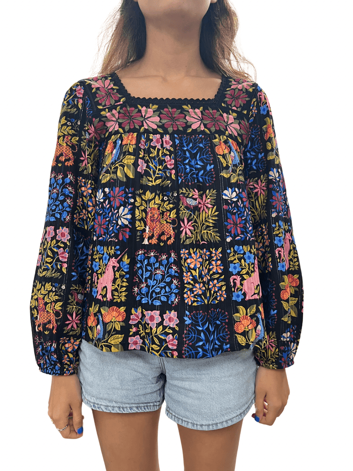 Printfresh Opening Day Blouse - Capri by Sunset & Co.