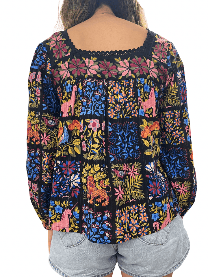 Printfresh Opening Day Blouse - Capri by Sunset & Co.