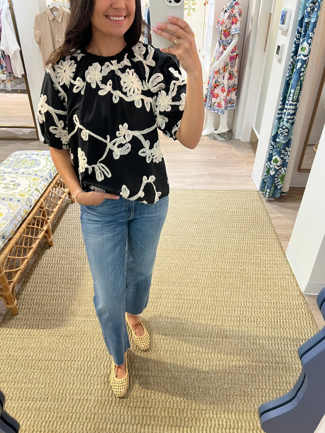 THML Puff Sleeve Top - Capri by Sunset & Co.