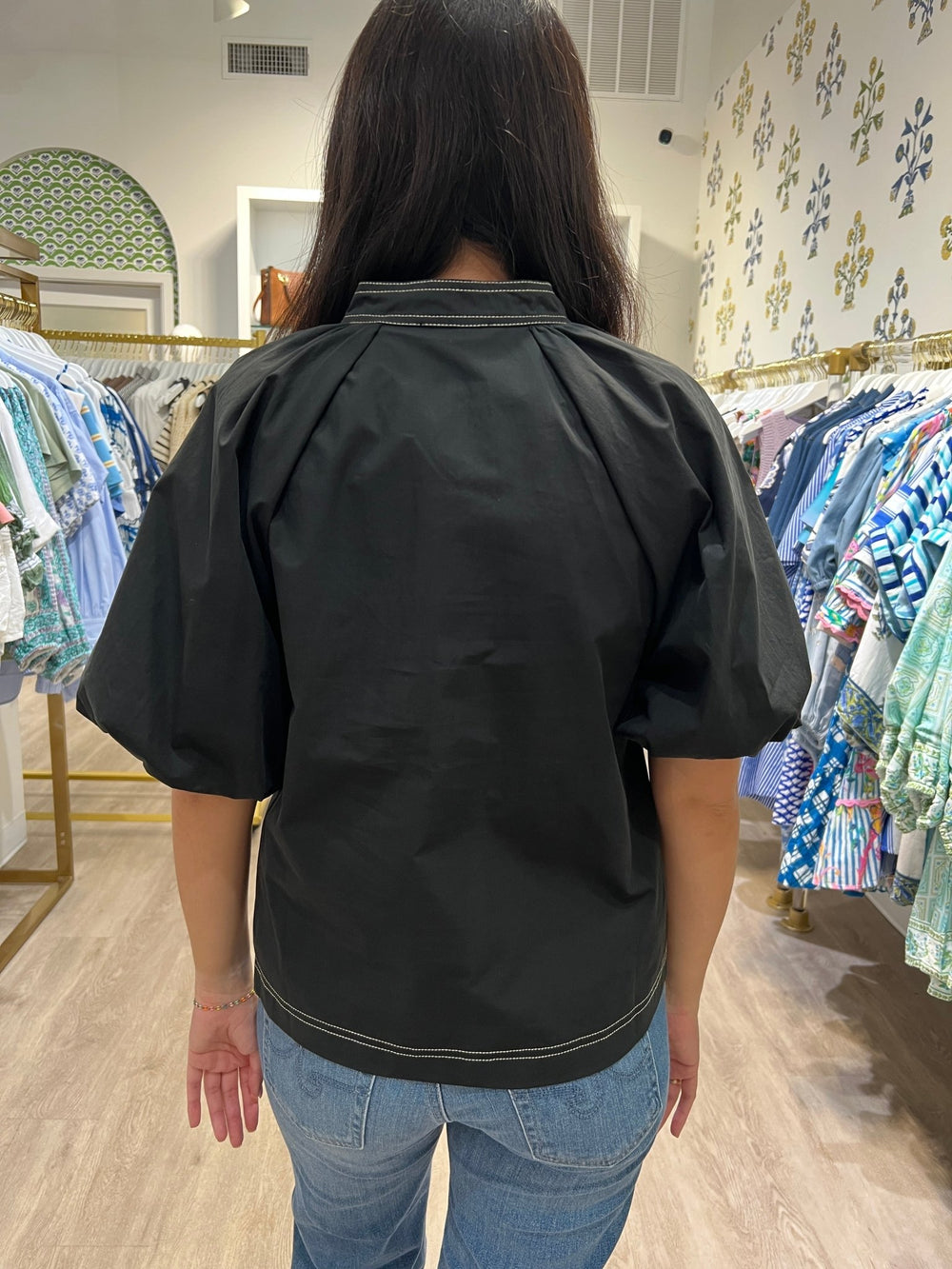 THML Puff Sleeve Top - Capri by Sunset & Co.