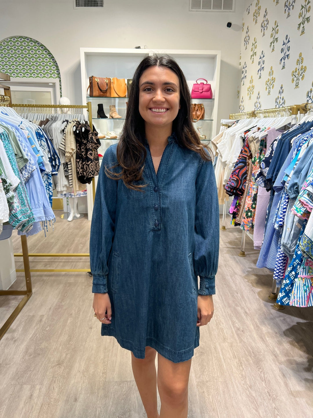 Current Air Split Neck Mini Dress - Capri by Sunset & Co.