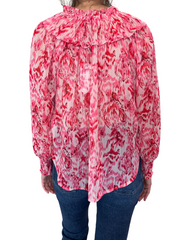 Long Sleeve Floral Top - Pink