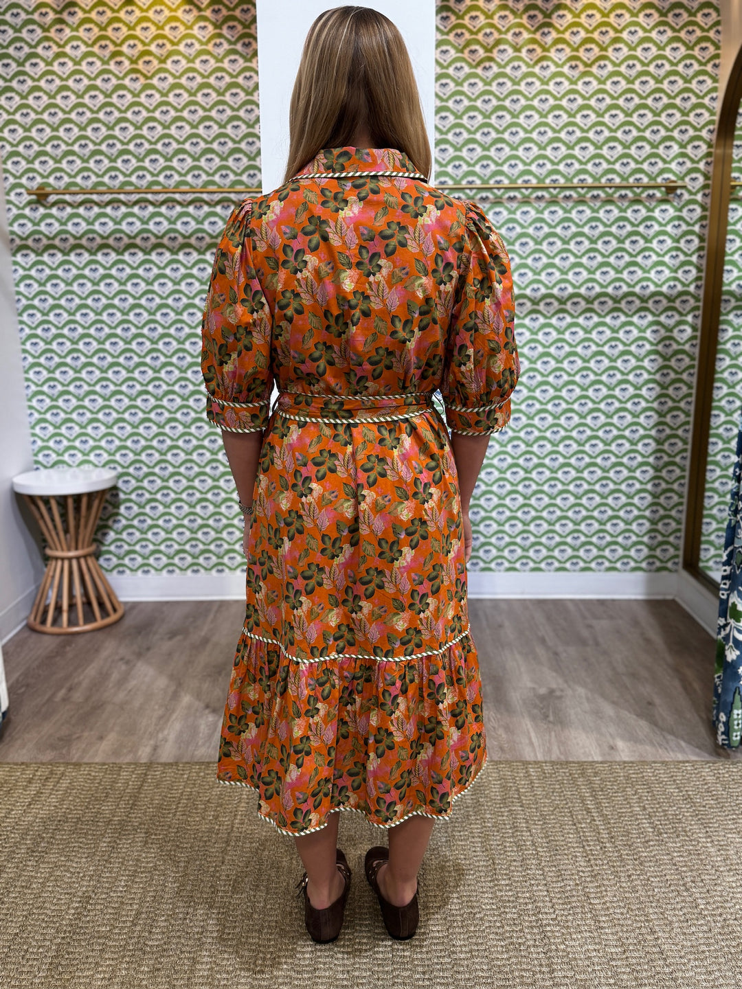 THML Puff Sleeve Midi Dress