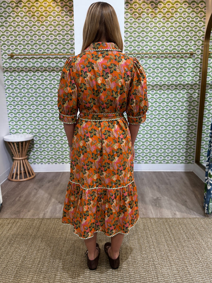 THML Puff Sleeve Midi Dress