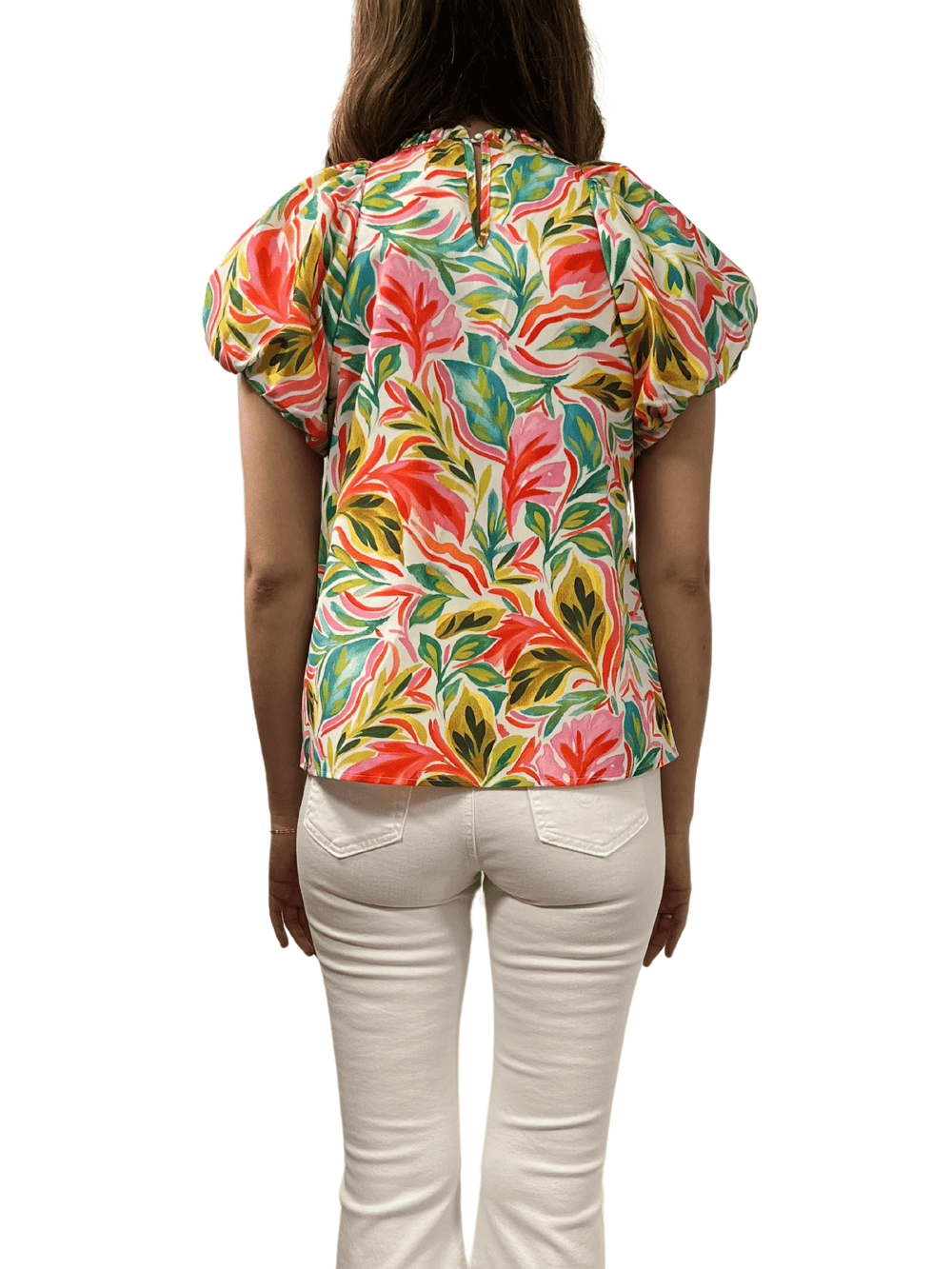 THML Short Puff Sleeve Top - Capri by Sunset & Co.