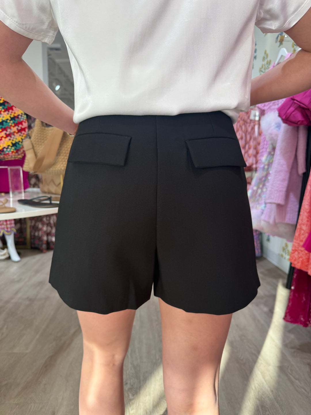 English Factory Pleated High Waisted Shorts - Capri by Sunset & Co.