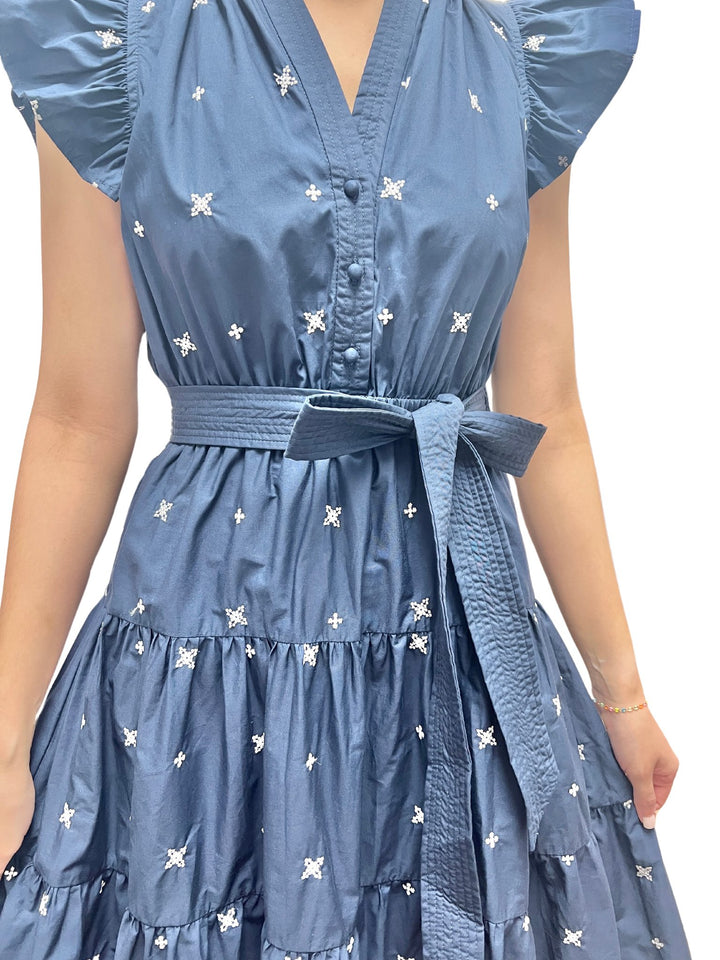 En Saison Embroidered Midi Dress - Capri by Sunset & Co.