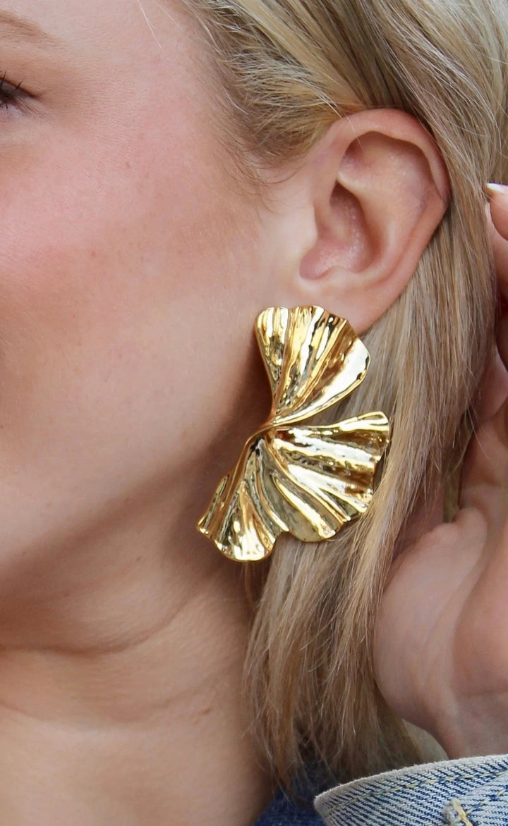 Accessory Concierge Golden Fan Earrings - Capri by Sunset & Co.