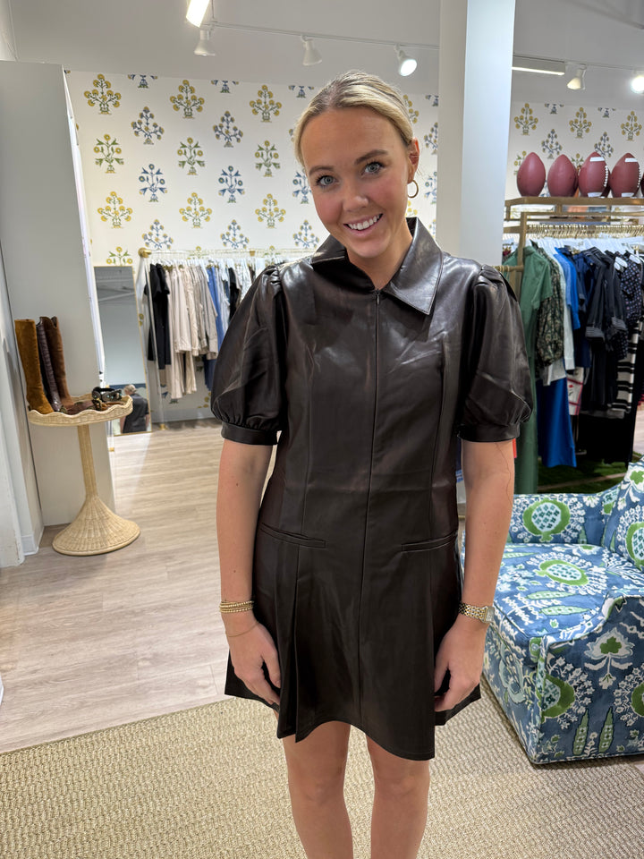 THML Leather Mini Dress