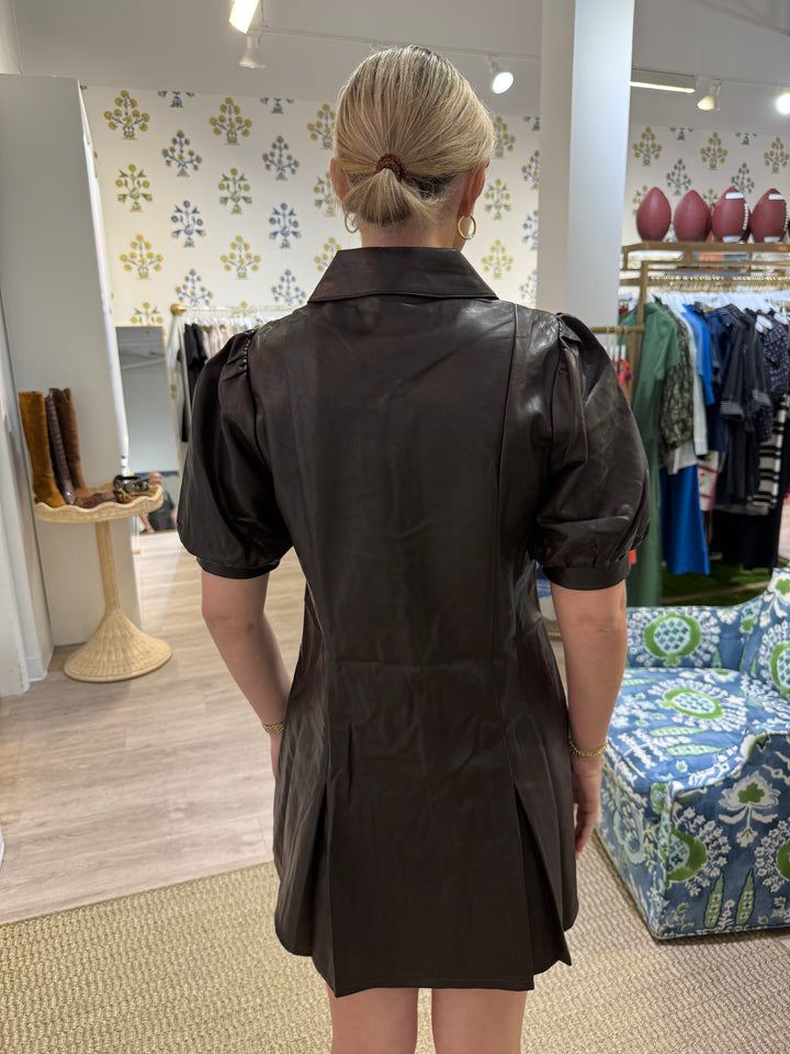 THML Leather Mini Dress
