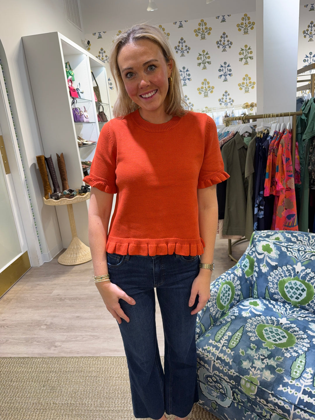 J. Society Ruffle Sweater