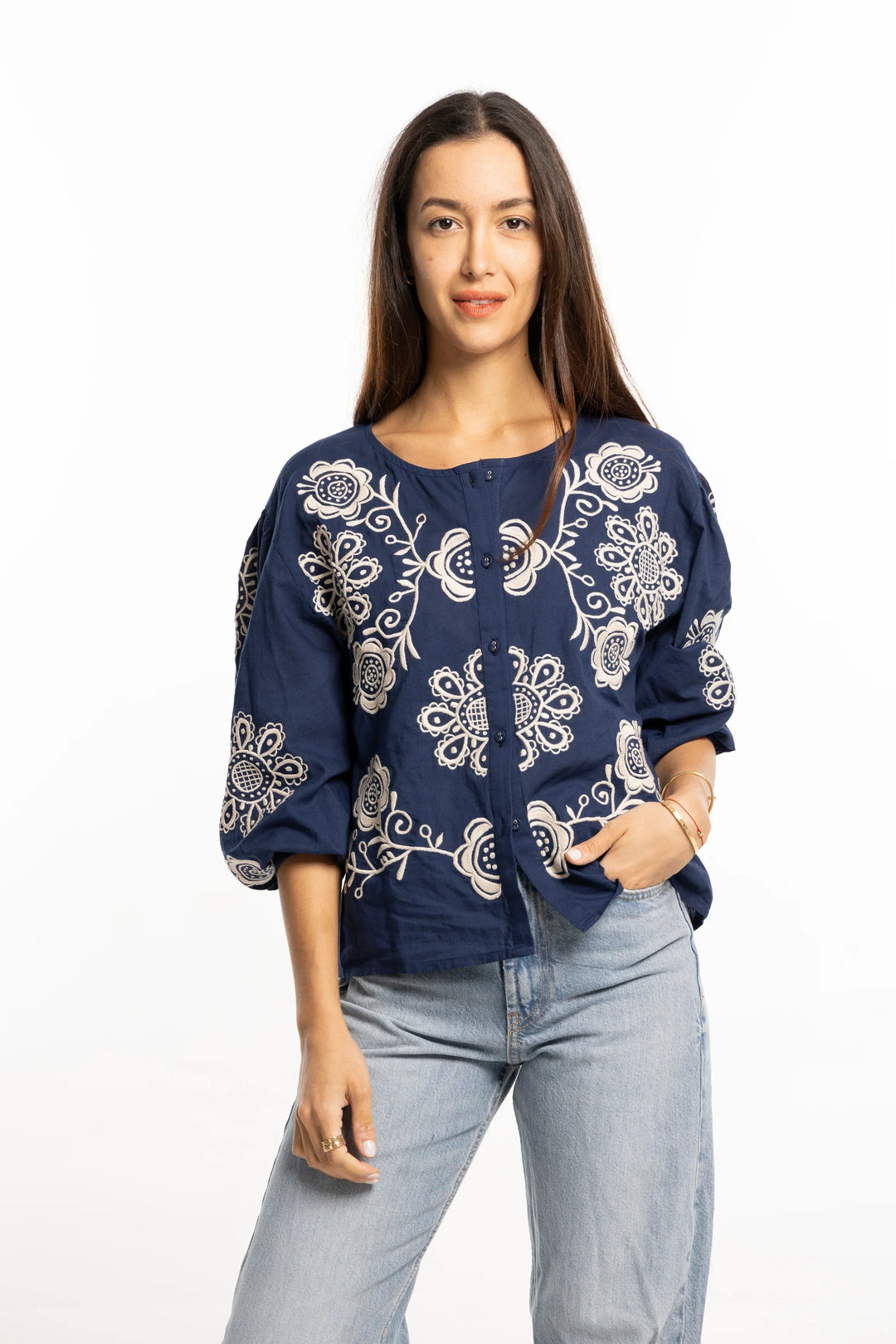 Bindu Elga Blouse - Capri by Sunset & Co.